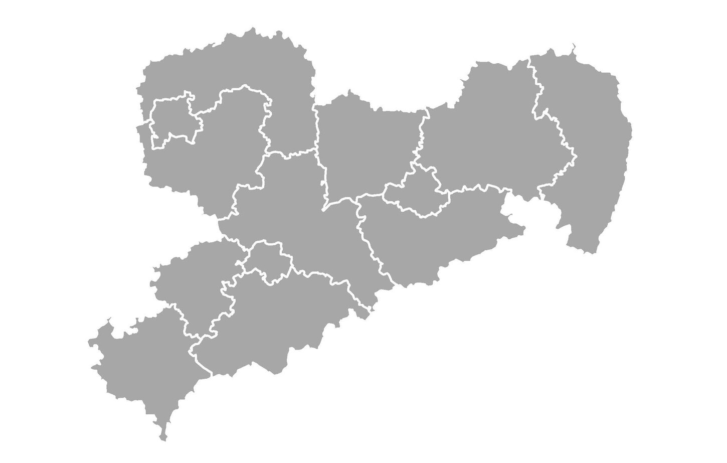 Sachsenkarte mit Landkreisgrenzen